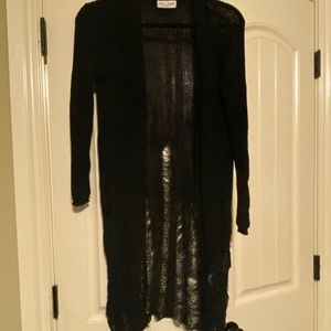 Sage and Flower Clothing Co. Black distressed cardigan s/m